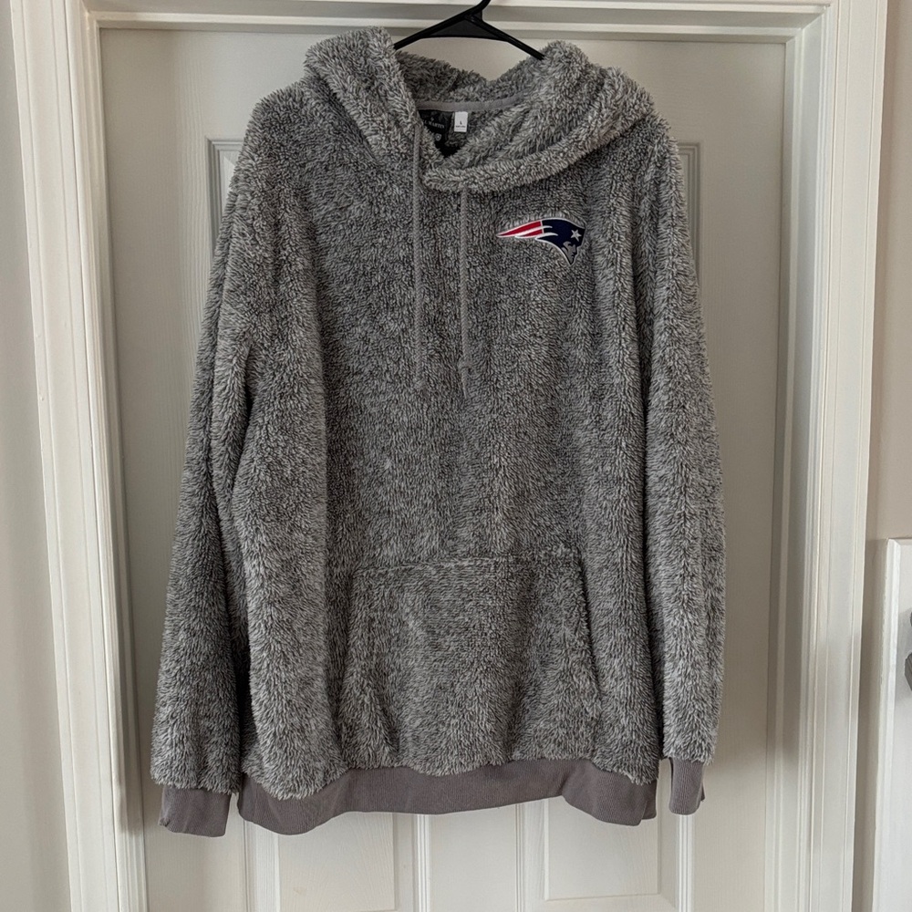 Gray Fleece Hoodie New England Patriots